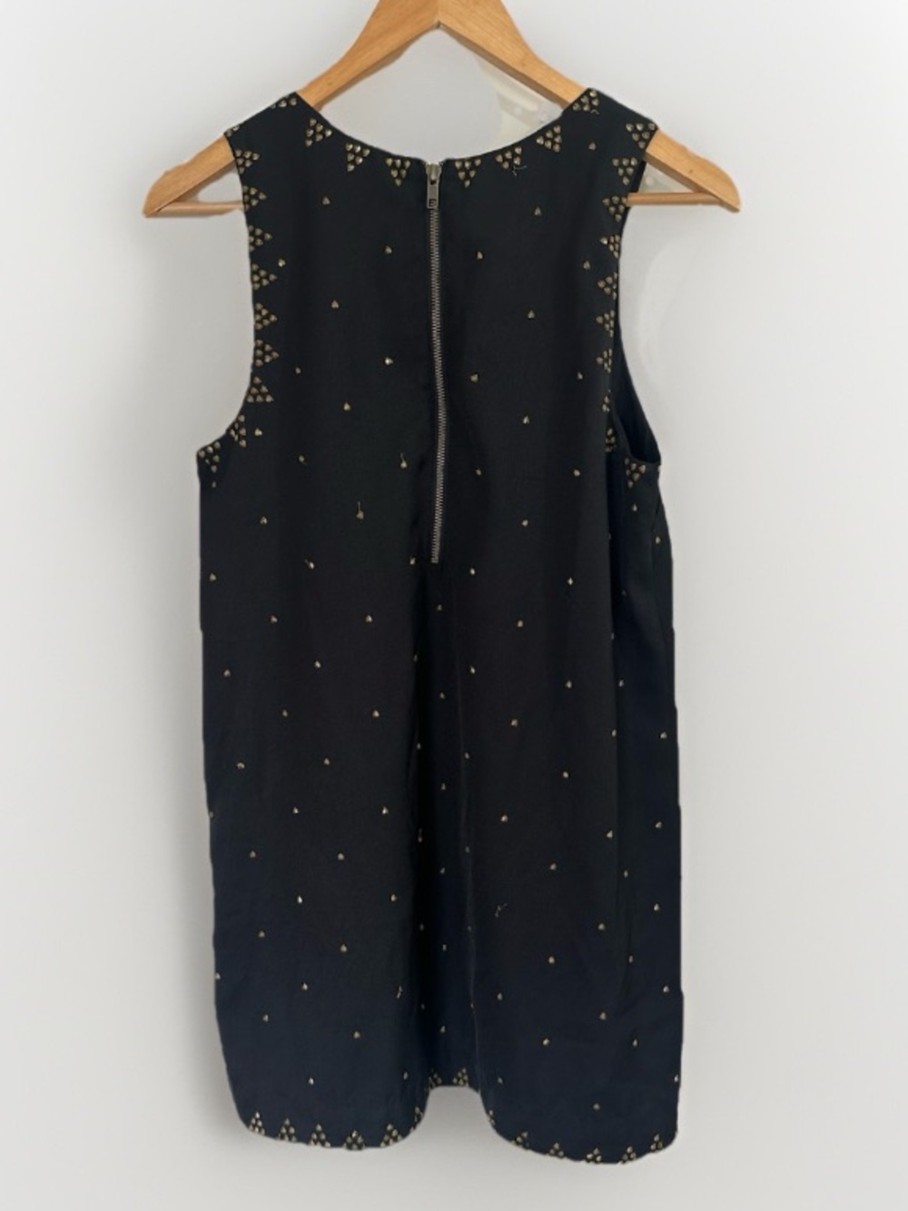 Free People Black Beaded Mini Dress Large V Neck Geometric Sleeveless - Picture 2 of 9